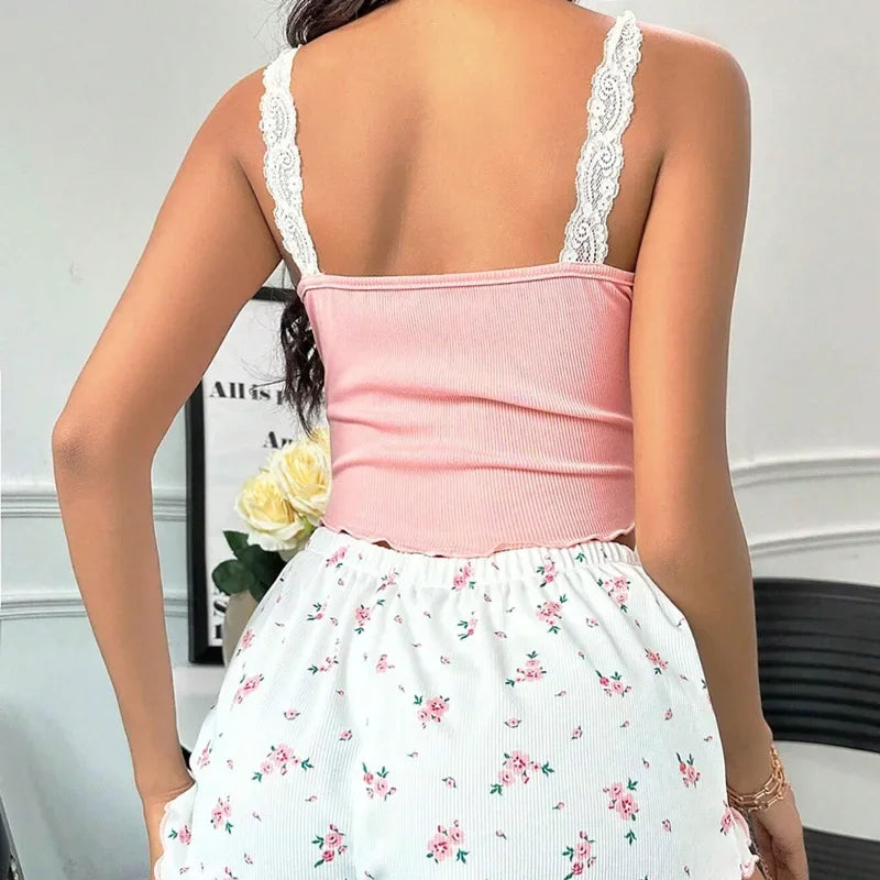 Cami Top Printed Shorts Pyjamas set